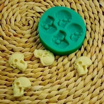 DIY Cake Mold 3 with Skull Shape Halloween Silicone Molds Decoration Kitchen Bakeware Tools Random Color Home Baking Accessories