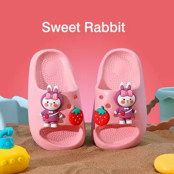 DIY cartoon slippers summer boys and girls home bathroom non-slip wear outside cool slippers 180 (shoe inner length 17cm)