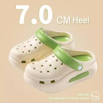 DIY Cave Shoes Summer Thick Sole Slippers Women Lovely EVA Slides Fashion Platform Sandals Outdoor Beach Slipper Novelty 2024 EUR 35-36 хаки