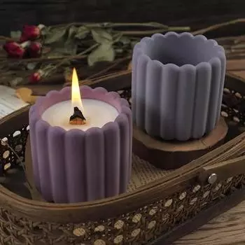DIY цемент гипсовая банка для свечей силиконовая форма ароматерапия гипсовая вертикальная полосатая свеча чашка силиконовая форма