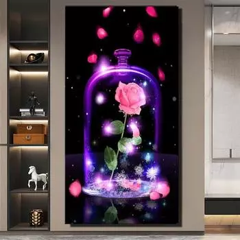 DIY часы с розой ручной работы 100% квадратная круглая дрель Алмазная картина Dream Rose 5D Новая Алмазная вышивка Стразы мозаика A2422 Full Round 20x40CM