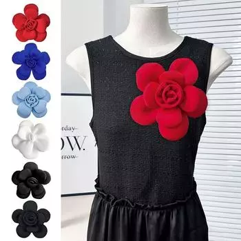 DIY Chest Flower 3D Аксессуары для одежды Новые аксессуары для волос Свадебное платье Одежда Украшения 3 Layers S Red