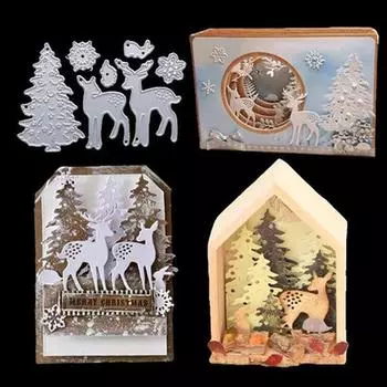 DIY Christmas tree animal photo frame metal cutting mold die-cutting die-cutting scrapbook photo album paper card