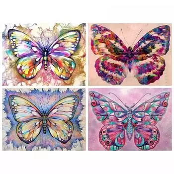 Diy Craft Алмазная картина Бабочка Алмазная вышивка Животные Стразы Мозаика Распродажа Подарок ручной работы Full Round 20x25CM
