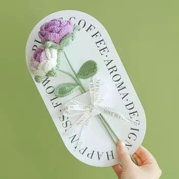 DIY Craft Hand Woven Roses Bouquet Romantic Flower Bouquet Gift Bags Teacher s Day Style 10