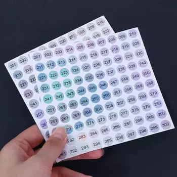 DIY Craft Наклейка Цветная помада Бирки Лак для ногтей Номер Наклейка Лазерная цифровая этикетка Наклейка 201-300 number
