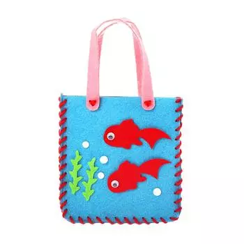 DIY Craft Sewing Felts Handbag Kit Christmas Candy Gift Bags Kids Sewing Toys