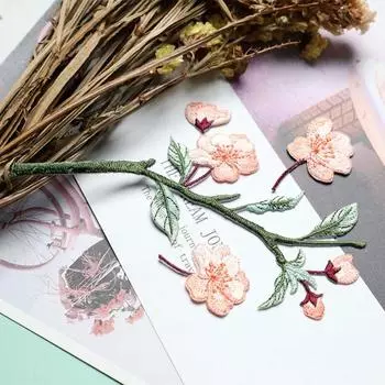 DIY Crafts Бегония Цветок Вышивка Нашивки Утюг на Одежде Наклейки Аппликации Одежды Шитье pink-Style A