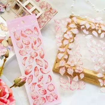 DIY Crafts Leaves Petals Fluttering Sticker Holographic Adhesive Diary Sticker Laptop Scrapbook C