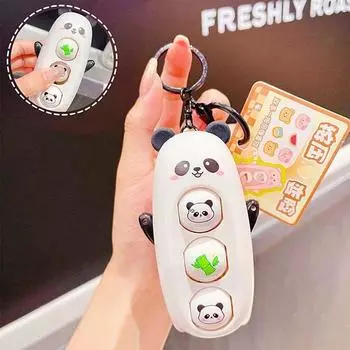 DIY Crafts Panda Face Changing Doll Press Decompression Toys Cartoon Keychain Student белый