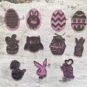 DIY Crafts пасхальный кролик морковь кулон силиконовая форма для креативного пасхального кролика яйцо динозавр сова брелок смоляная форма 11