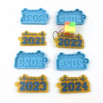 DIY Crafts Полимерная глина УФ эпоксидная форма 2021/2022/2023/2024 года брелок смола форма кулон ручной работы силиконовая форма B