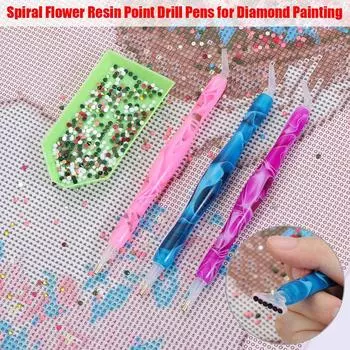 DIY Crafts Вышивка крестом Швейные принадлежности Ручка из смолы Ручка-сверло Ручка из смолы Ручка для алмазной живописи 5D алмазная живопись синий