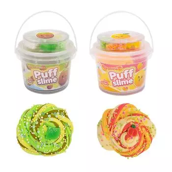 DIY Creative Slime Fruit Series, Puff Gum, портативное ведро для переноски, кристальная грязь, мягкая и гладкая рука на ощупь