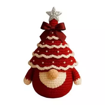 DIY Crochet Christmas Tree Gnome Kit Beginner-Friendly Handmade Xmas Tree Gnome Craft Kit Knitting Holiday Decoration