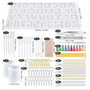 Diy Crystal Drip Mold Набор эпоксидной смолы Буквы Ювелирные аксессуары Силиконовая форма