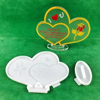 Diy Crystal Drop Glue Aromatherapy Gypsum Abrasive Heart-shaped Ornaments Pendant Silicone Mold with Bracket Mold прозрачный