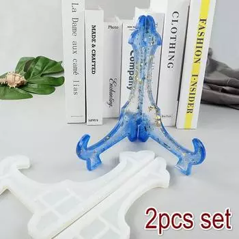 DIY Crystal Epoxy Resin Mold Jewelry Display Shelf Desktop Swing Table Storage Stand Folding Jewelry Rack Silicone Mold 2pcs per set