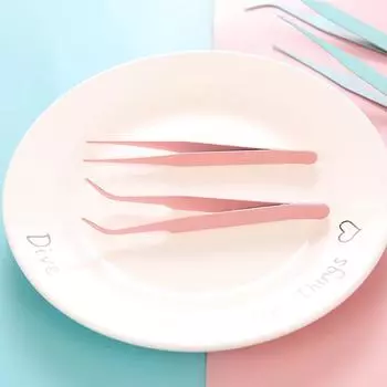 DIY цветной заостренный зажим для локтя макарон розовые ресницы ручной работы пинцет из нержавеющей стали Pointy чёрный