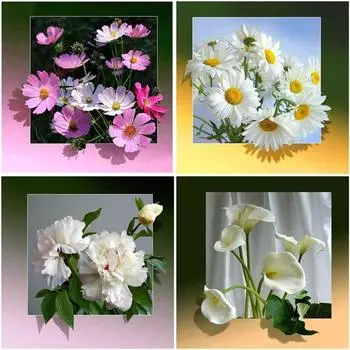 DIY цветок 5D алмазная живопись полная круглая дрель Дейзи Роза Алмазная вышивка крестиком мозаика из смолы горный хрусталь домашний декор Full Round 20x20CM