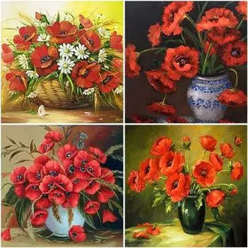 DIY цветок 5D алмазная живопись полная круглая дрель мозаика Цветочная Алмазная вышивка комплект для вышивки крестом настенное искусство домашний декор подарок Full Round 20x20CM