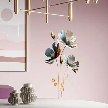 DIY цветы наклейки на стену цветы плакаты обои искусство ПВХ наклейки для игровой комнаты