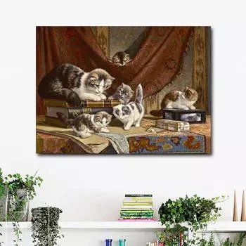 Diy Daimond Картина Животные Кошка Алмазная Мозаика Вышивка Крестом Алмазная Картина Прибывает Наклейка На Стену 20X30CM