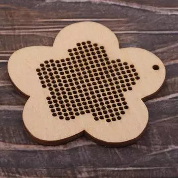 DIY деревянные формы в форме цветка пустой кулон для набора для вышивки крестом 6x6x0.4cm