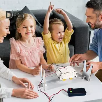 DIY Деревянный Железнодорожный Электромобиль STEM Комплект Пульт Дистанционного Управления Научный Проект для Детей Сборка Без Клея Обучающая Игрушка Физический Эксперимент для Мальчиков Девочек Sets