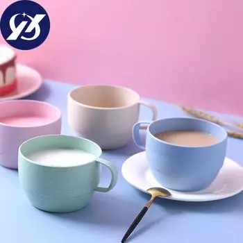 DIY десертная чашка для завтрака, экологически чистая чашка для напитков, модная домашняя жизнь, европейский стиль, чашка для молока, пшеничная солома, портативная кружка, простой кофе, чай, шик розовый