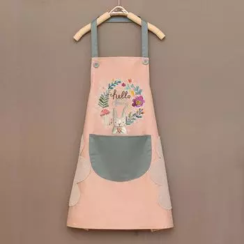 DIY десертный фартук, модный антигрязный домашний кухонный фартук с большим карманом, кроликом, водонепроницаемые чистые инструменты, барбекю, кухня, фартук для выпечки, шикарный фартук Pink/Rabbit