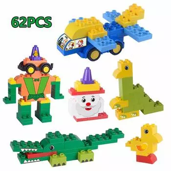 DIY Дети 62/упаковки Строительные блоки большого размера Фигурки Строительные блоки Аксессуары Игрушки