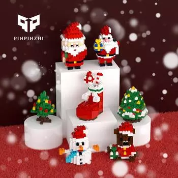 DIY Diamond Micro Particle Assembly Toy DIY Building Blocks Christmas Santa Claus Socks Snowman Elk Series Toys for Gifts no box