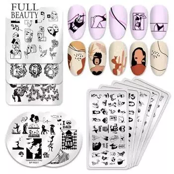 DIY дизайн ногтей штамп пластины звезда снежинка кружева трафареты из нержавеющей стали для печати изображений маникюрные инструменты для штамповки