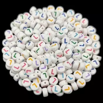 DIY для кулона красочные буквы 50 шт 7 мм ожерелье браслет свободные бусины ювелирные изделия изготовление оптом бусины 12