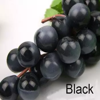 DIY Домашний Сад Новое свадебное украшение DIY Искусственный виноград Еда Пластиковая связка Поддельные украшения дома чёрный