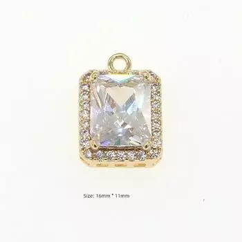 DIY Dongxia Natural Zircon Micro Rhinestone Square Jewelry Full drilling White zircon single crane(D127)