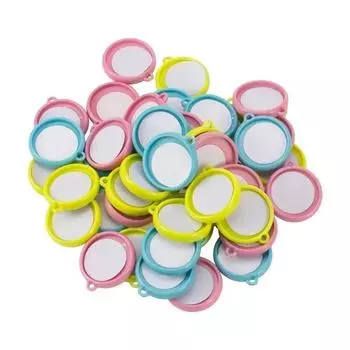 DIY двухсторонний брелок для ключей, значок, кнопки, детали для изготовления, 50 шт./компл., 25 мм, 32 мм, 37 мм, круглый значок, брелок, кулон, материалы 25mm