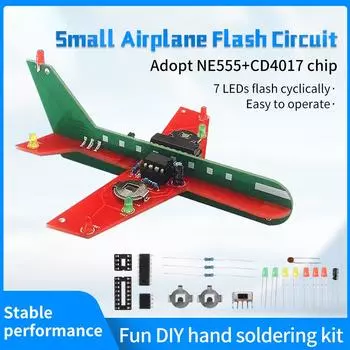 DIY Electronics Kit PCB Small Aircraft CD4017 Flow Light Welding Practice Electronics Science Assembly Kit Flashing LED