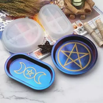 DIY Epoxy Resin Mold Double Moon Star Moon Glue Mirror Plate Dish Silicone Mold for Resin Epoxy Resin Molds Moldes De Silicona A