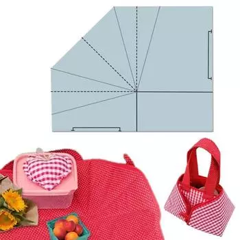 Складная корзина для еды из ткани своими руками, шаблон для шитья сумочки, линейка для шитья, переносная сумка, обеденный коврик 8Inch