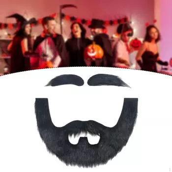 DIY Fake Beard Costume Accessories for Halloween Christmas Operas Performance чёрный