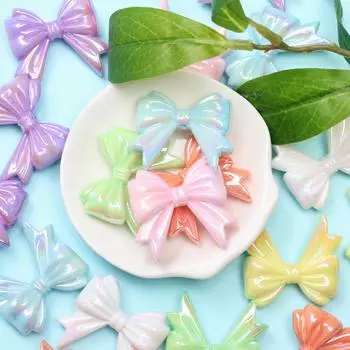 DIY Findings Bowknot Handcrafted Beading Necklace Bracelet Big Bow Loose Beads 20Pcs Acrylic 32.3*36.6mm Jewelry Making for Crafted beads 20Pcs разноцветный