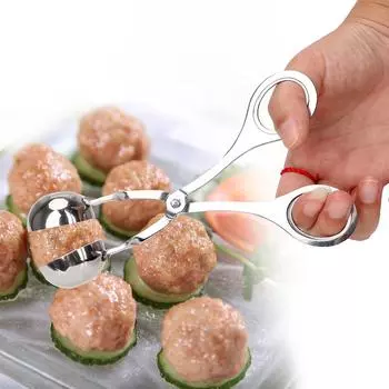 DIY Fish Meat Ball Maker Stuffed Meat Ball Machine Meatball Mold Tool Meatball Maker Stainless Steel HILIFE серебряный