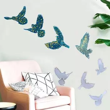 DIY Flying Bird Wall Hanging Keychain Silicone Epcillary Mold DIY Keychain Cuisine Crafting Form for Valentine Gift 1 синий