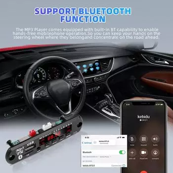 DIY FM-радио модуль DC 6 В-24 В Bluetooth 5.0 MP3 WMA WAV декодер плата автомобильный аудио USB TF AUX Mp3 музыкальный плеер динамик 12 В-24 В CHINA