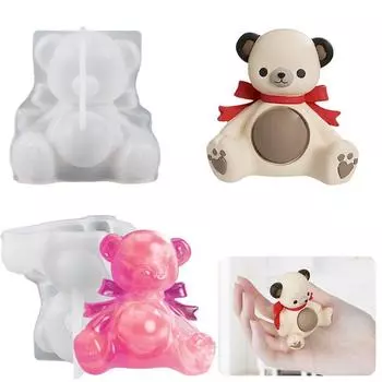 DIY форма для медведя с луком, 3D-форма для литья, новая глиняная форма