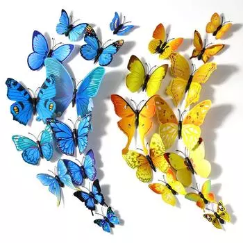 DIY фрески детские настенные украшения 3D трехмерная имитация бабочки украшение мебели детская комната макет сцены реквизит настенные наклейки 07