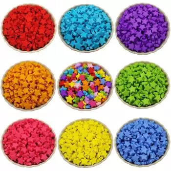 DIY фурнитура в форме звезды 9 мм ярких цветов, ювелирные аксессуары, разделительные акриловые свободные бусины озеро синий