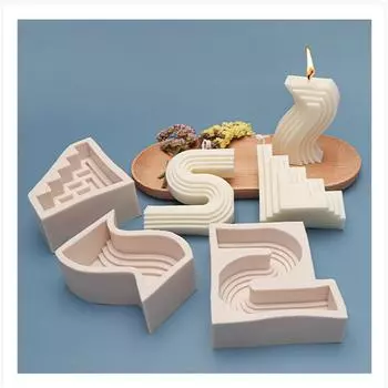 DIY Geometric Shape Candle Silicone Mold Wedding Atmosphere Decoration Layout Handmade Soap Candle Mold Home Decor